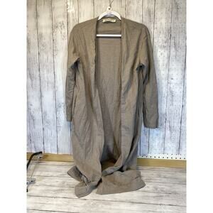 Three Bird Nest Longline Duster Cardigan - Earthy Taupe - Size Medium